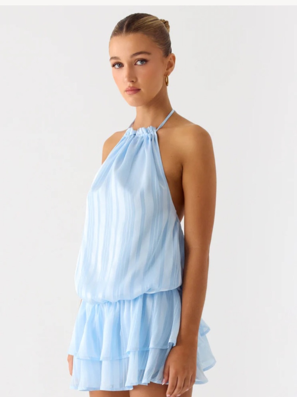 Peppermayo Parade Halter Mini Dress - Baby Blue